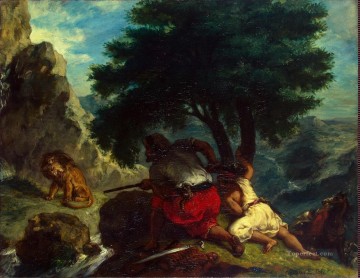 Delacroix Eugene Lion Hunt in Morocco Oil Paintings